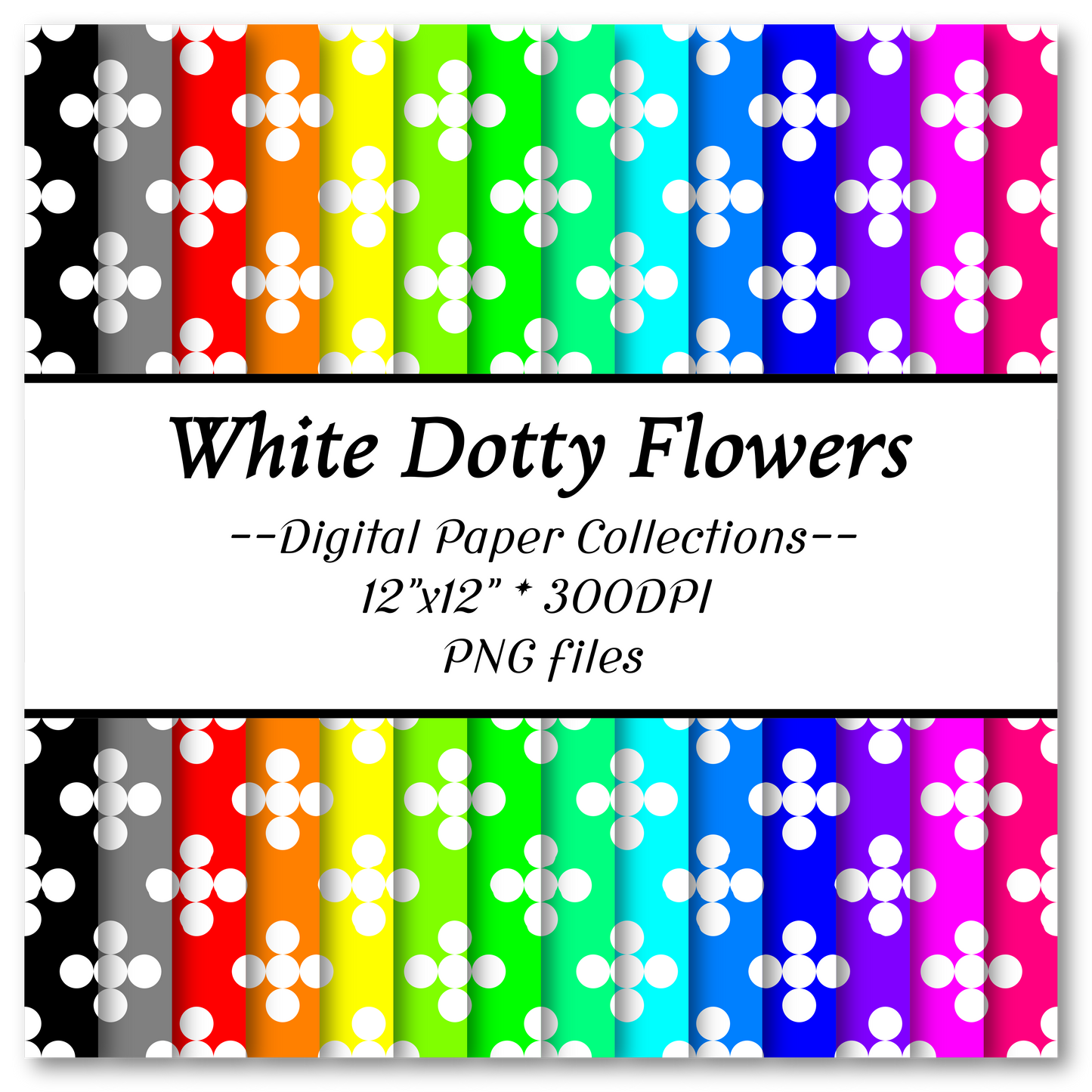 White Dotty Flowers Pattern